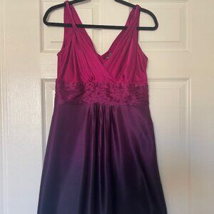 Ann Taylor Silk Dress – Magenta/Purple Gradient – 8P